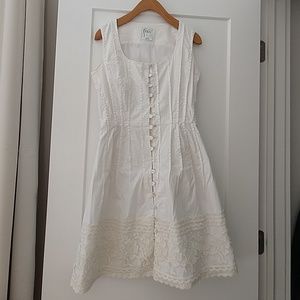 Fit and flare dress wide lace trim